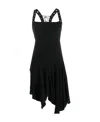 Blumarine Stud Embellished Asymmetric Dress In Black