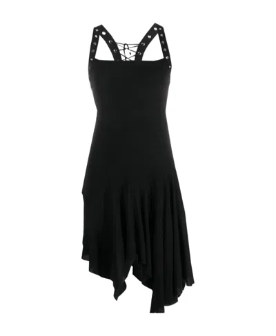BLUMARINE BLUMARINE STUD EMBELLISHED ASYMMETRIC DRESS