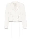 Blumarine Lace-up Detail Jacket In Neutrals