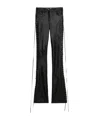 Blumarine Lace-up Trousers In Burgundy