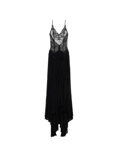 Blumarine Lace-detail Maxi Dress In Black