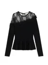 Blumarine Pullover Mit Schösschen In Black