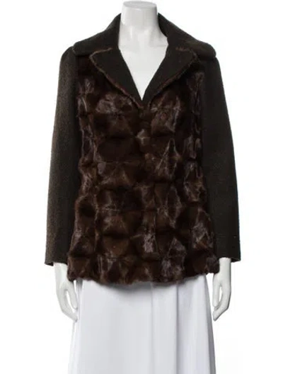 Pre-owned Blumarine Lamb Fur Jacket In Brown