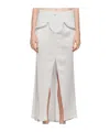 Blumarine Laminated Front Split Skirt In White