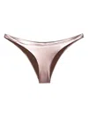 Blumarine Laminated Jersey Bikini Bottom In Brown