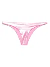 Blumarine Laminated Jersey Bikini Bottom In Pink
