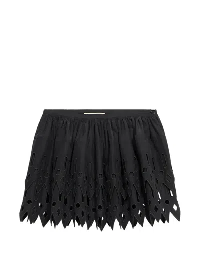 Blumarine Laser-cut Mini Skirt In Black