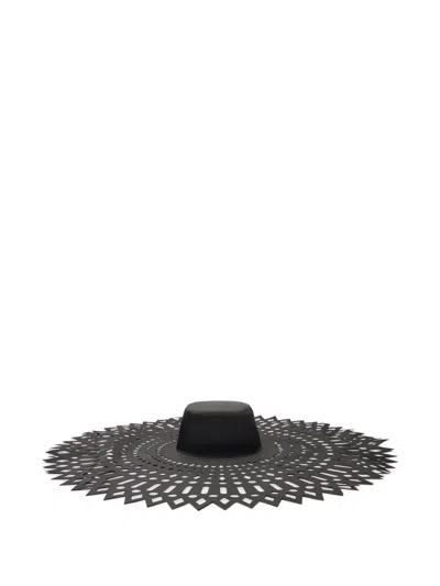 Blumarine Laser-cut Sun Hat In Black