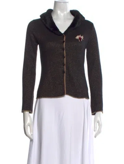 Pre-owned Blumarine Late 1990's - Early 2000's V-neck Sweater In Black