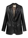 Blumarine Leather Blazer In Black