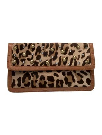 Pre-owned Blumarine Leather Clutch In Brown