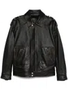 Blumarine Leather Jacket In Black