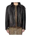 Blumarine Leather Jacket In Black