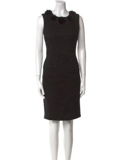 Pre-owned Blumarine Leather Knee-length Dress In Black