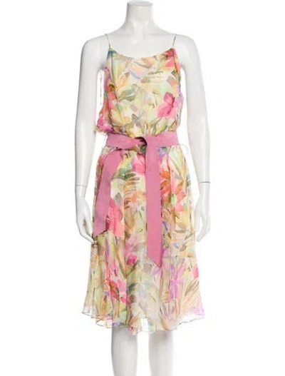 Pre-owned Blumarine Leather Midi Length Dress W/ Tags In Pink