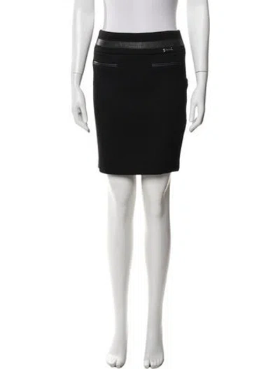 Pre-owned Blumarine Leather Mini Skirt In Black