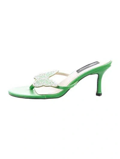 Pre-owned Blumarine Leather Sandals In Green