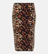 Blumarine Leo Leopard-print Jacquard Pencil Skirt In Brown
