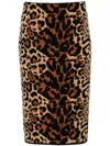 Blumarine Leo Leopard-print Jacquard Pencil Skirt In Brown
