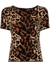 Blumarine Shoert Leopard-print Top In Brown