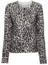 Blumarine Leopard-print Cardigan In Grey