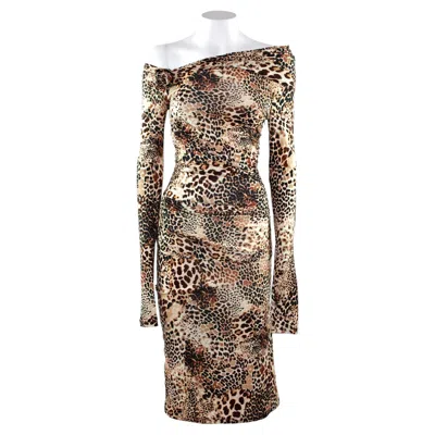 Pre-owned Blumarine Leopard Print Dress In Brown