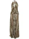 Blumarine Georg Leopard-print Maxi Dress In Brown