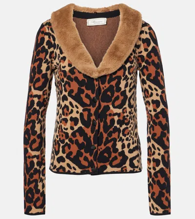 BLUMARINE LEOPARD-PRINT JACQUARD CARDIGAN