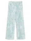 Blumarine Cotton Bull Jeans With Liquid Leopard Print In Blue