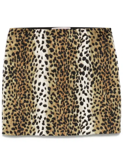 Blumarine Leopard-print Mini Skirt In Black