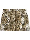 Blumarine Leopard-print Mini Skirt In Black