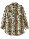 Blumarine Leopard-print Overshirt In Black