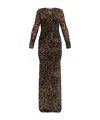 Blumarine Leopard-print Ruched Dress In Black