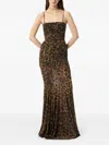 Blumarine Leopard-print Ruched Gown In Brown