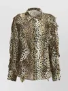 Blumarine Women Silk Chiffon Leopard Shirt