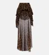 Blumarine Leopard-print Silk Crepon Maxi Skirt In Animal Print