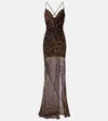 Blumarine Leopard-print Silk Maxi Dress In Animal Print