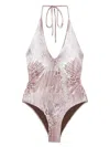 Blumarine Leopard-print Swimsuit In Brown