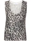 Blumarine Leopard-print Tank Top In Neutrals