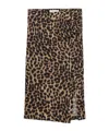 Blumarine Printed Wool Jersey Midi Skirt In Black