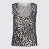 Blumarine Leopard-print Tank Top In Brown