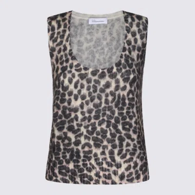 BLUMARINE LEOPARD WOOL TOP