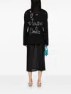 Blumarine Lettering-print Single-breasted Blazer In Black