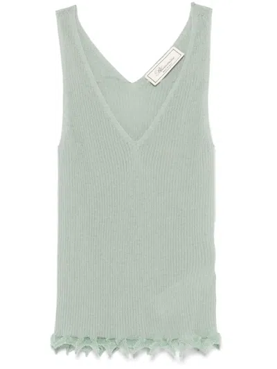Blumarine Lettuce-hem Top In Gray