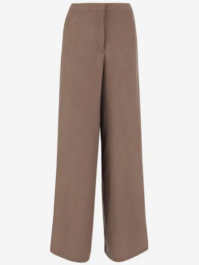 BLUMARINE LIGHT BROWN GABARDINE TROUSERS