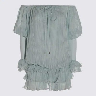 Blumarine Light Green Mini Dress In Swamp Green
