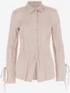 Blumarine Crinkled Satin Shirt In Pink