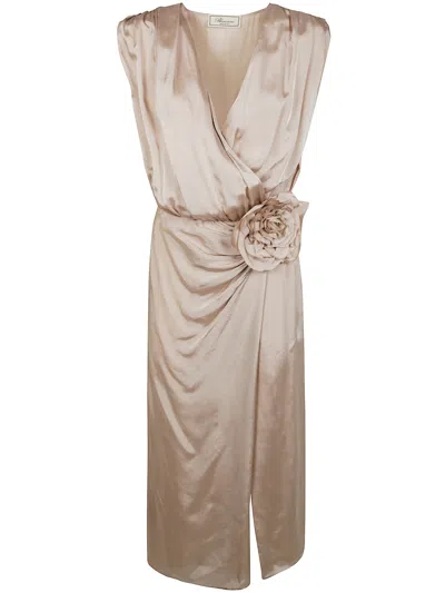 Blumarine Light Twill Dress In Wind Rose