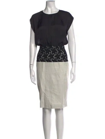 Pre-owned Blumarine Linen Knee-length Dress In Black