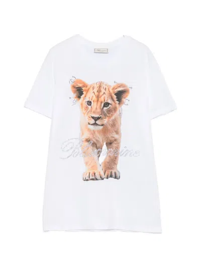 BLUMARINE LION-PRINT CRYSTAL-EMBELLISHED T-SHIRT